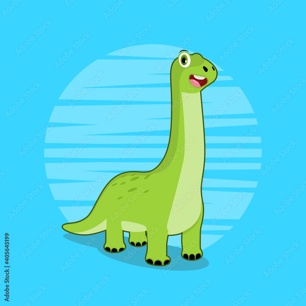 Dinosaur Cute illustration. icon concept isolated. flat cartoon style vector