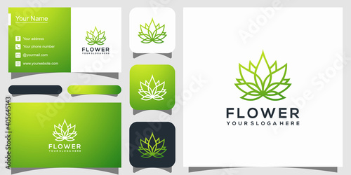 Lotus flower logo icon. linear style 