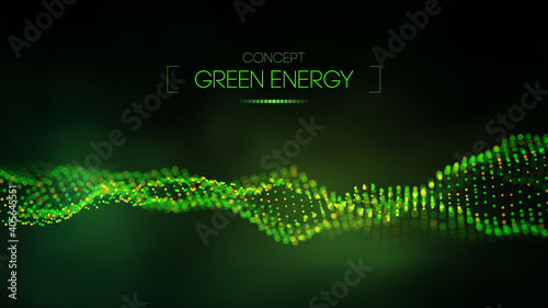 Green energy concept. Vector green technology background. Futuristic vector illustration.