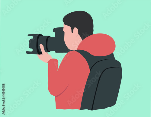 photographer guy vector illustration isolated