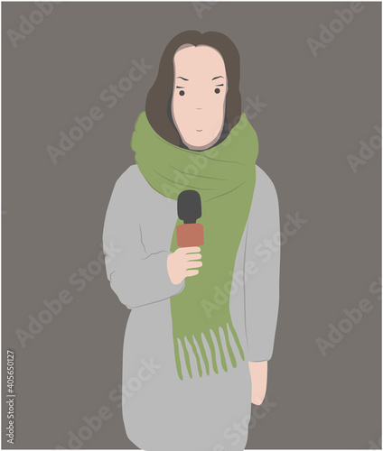 journalist woman vector illustration isolated