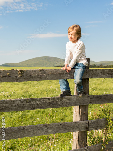 The boy on the fence photo