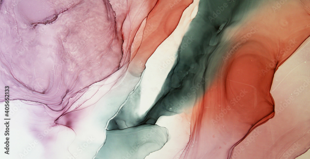 Alcohol ink modern abstract painting, modern art. Colorful abstract painting background. Abstract colorful background, wallpaper. Modern art. Paint marble texture. Closeup of the pain