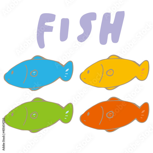 魚 FISH カラフル 4色