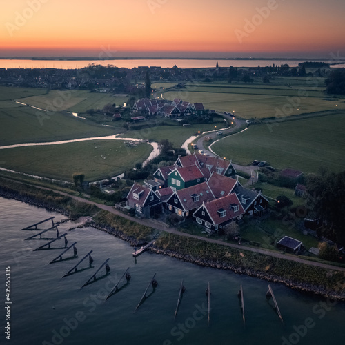 Aerial view of Marken, Noord-Holland, Netherlands photo