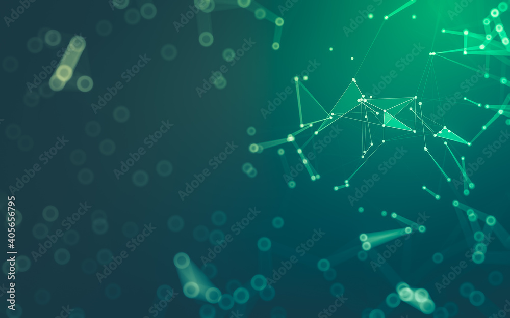 Abstract background. Molecules technology with polygonal shapes, connecting dots and lines. Connection structure. Big data visualization. Abstract background. Molecules technology with polygonal shapes, connecting dots and lines. Connection structure. Big data visualization.