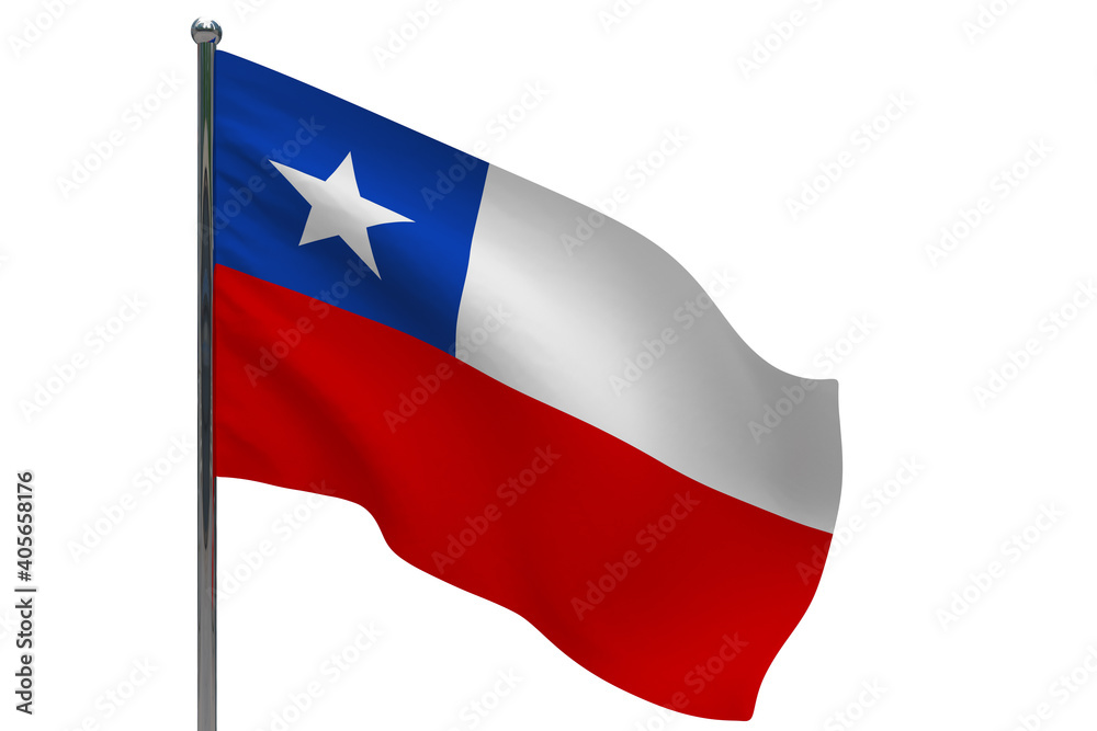 Chile flag on pole icon