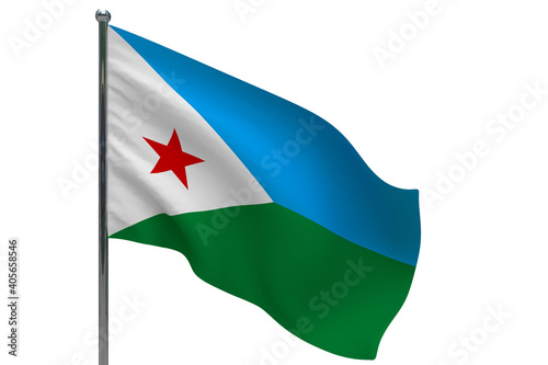 Djibouti flag on pole icon