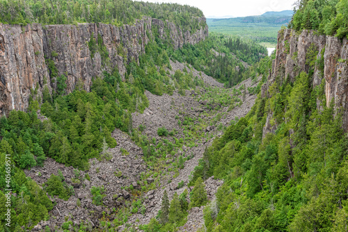 Ouimet Canyon provincial park, in the area of Thunder Bay, in Ontario, Canada. photo
