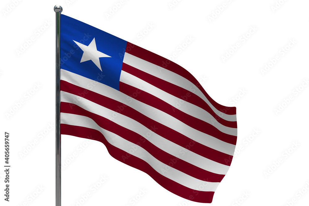 Fototapeta premium Liberia flag on pole icon