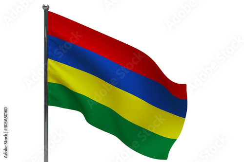 Mauritius flag on pole icon