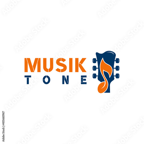 
modern music logo concept, guitar tone, vector illustration of guitar tone