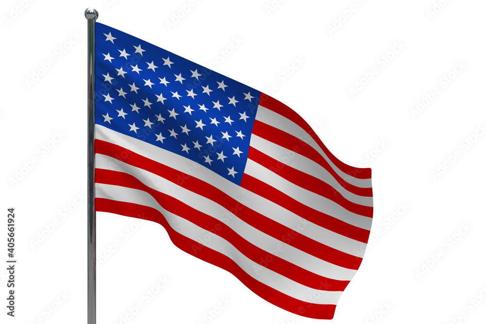 Fototapeta premium United States flag on pole icon