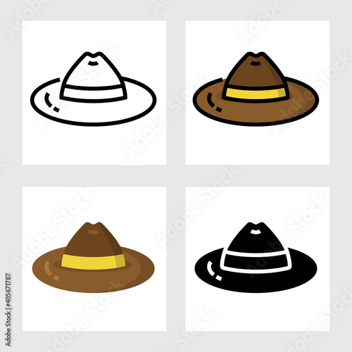 garden hat icon vector design in filled, thin line, outline and flat style.