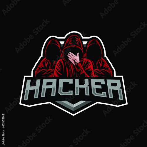 Hacker mascot logo design illustration