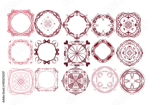 set wreath pink flower valentine sweet brand logo template transparent backbroud