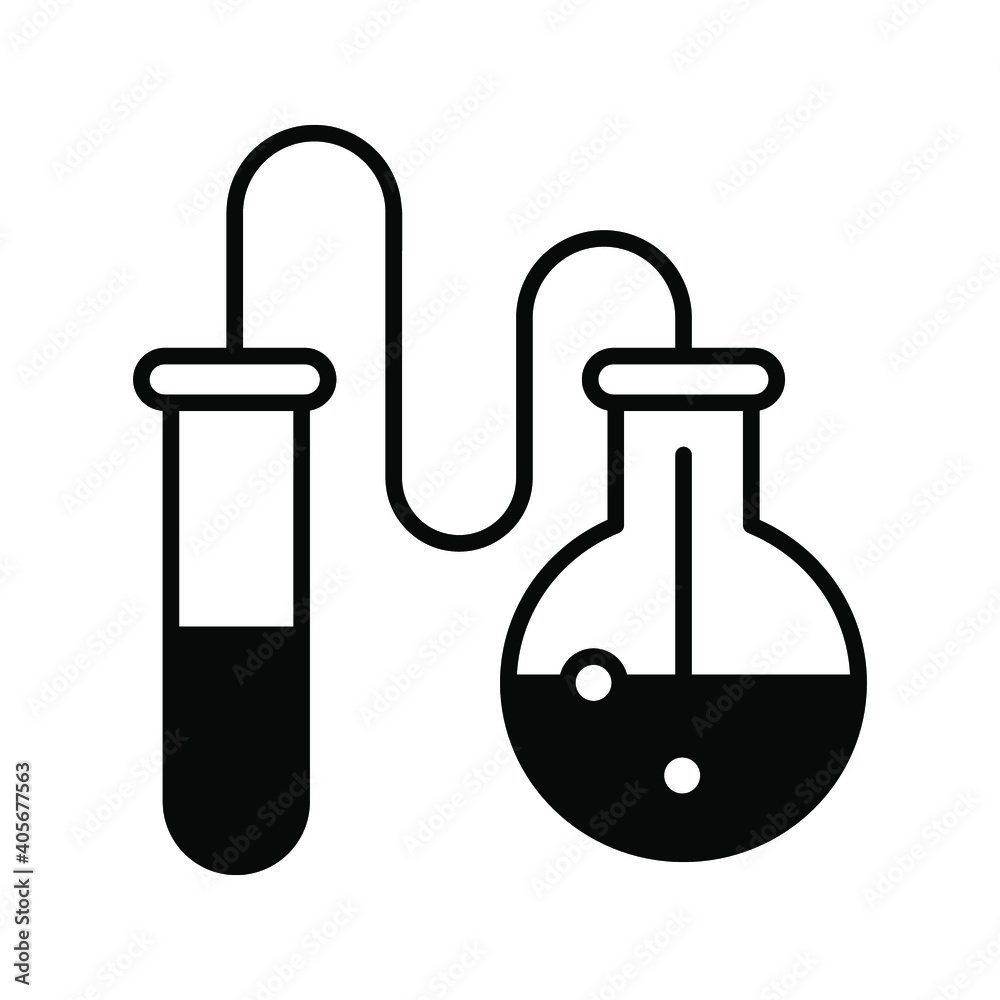 Chemical flask and Test tube outline and filled vector icon sign symbol color editable Chemical flask and Test tube outline and filled vector icon sign symbol color editable