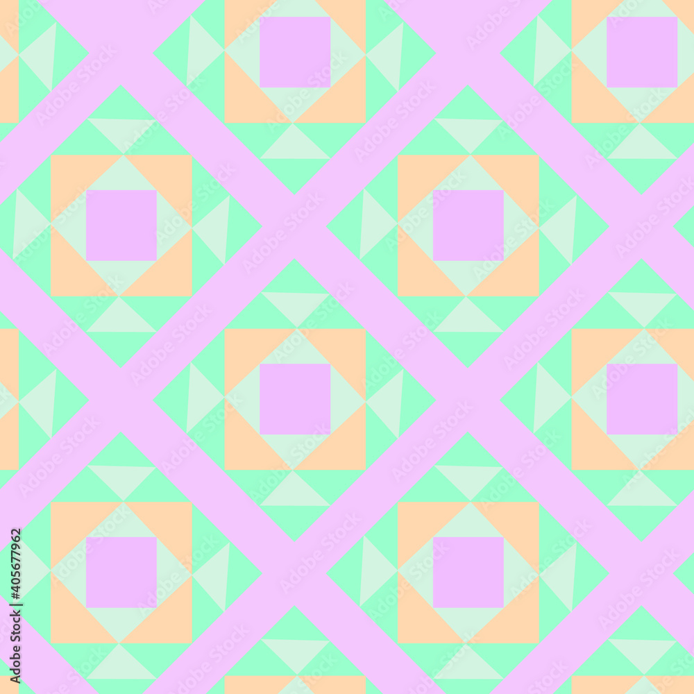 Geometric Seamless Pattern Rhombus Square.Cubism Design. Geometric Seamless Pattern Rhombus Square.Cubism Design.
