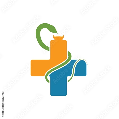 medical snake vector icon illustration