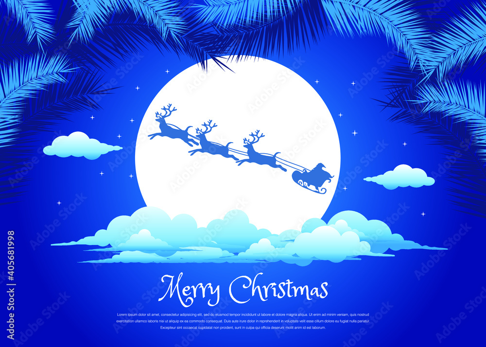 Merry christmas with santa must ride a sleigh vector illustration Merry christmas with santa must ride a sleigh vector illustration