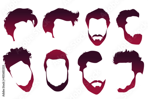 Set of male haircut model
