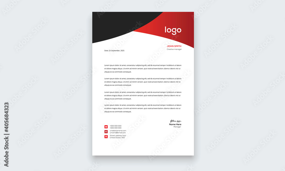 Elegant letterhead template design in minimalist style
Elegant letterhead template design in minimalist style