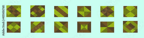 set of wooden laminate cartoon icon design template with various models. vector illustration isolated on blue background