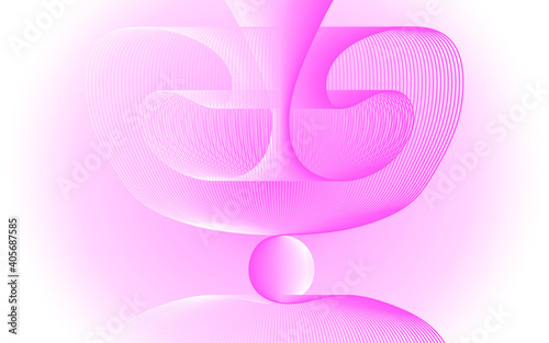 Pink wave shape Abstract wavy pattern on pink background Creative Line Art Vector Illustration EPS 10