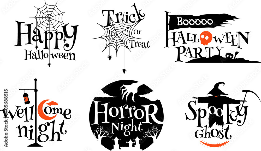 Fototapeta premium Happy halloween scary illustration