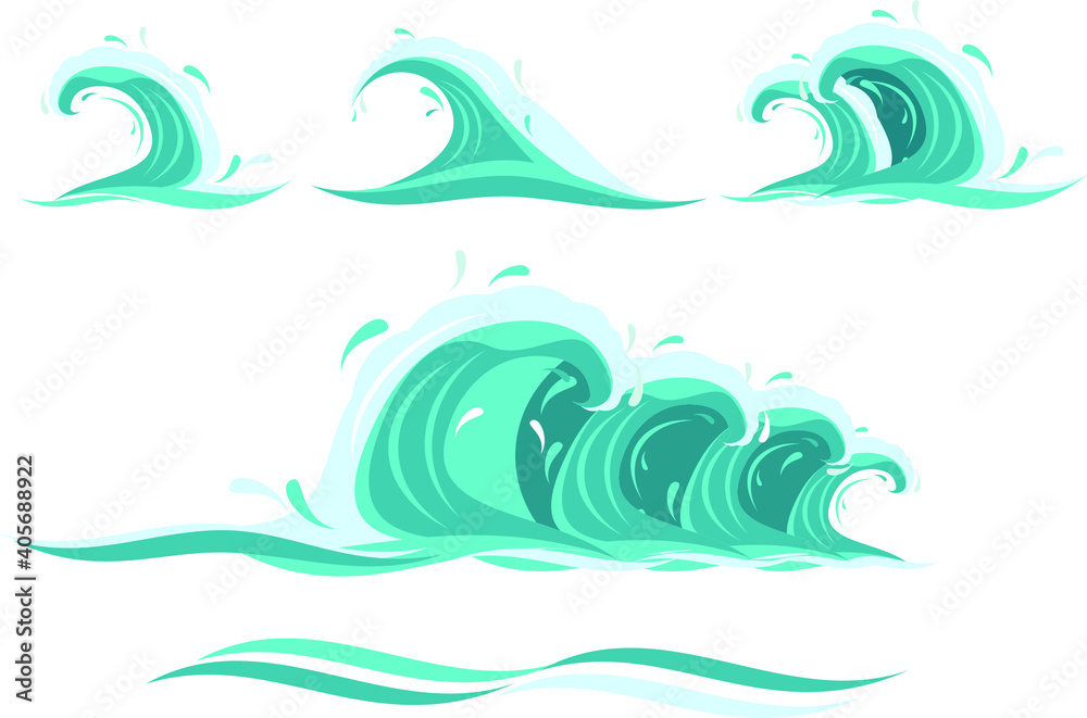 Set of waves illustration Set of waves illustration