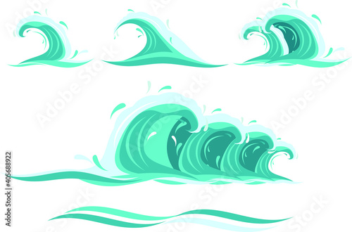 Set of waves illustration