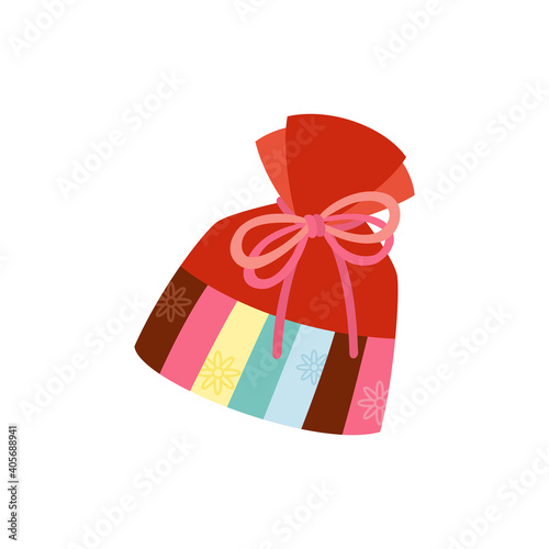 Korean traditional lucky bag isolated on white background