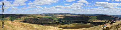 Beautiful panoramic landscape of the Peak District National Park, Derbyshire, United Kingdom, the first national park in England and also a popular tourist destination – August, 2018