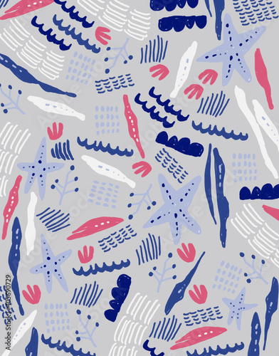 水彩風の海のイラストを使った背景