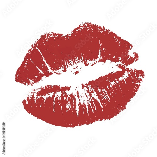 red lipstick kiss