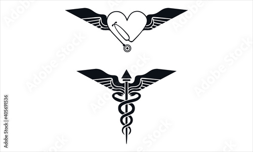 Exclusive Caduceus medical symbol vector