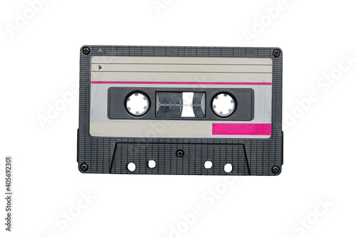 Retro cassette tape recorder with a stylish design isolated on a white background.