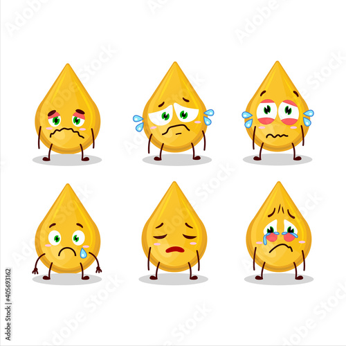 Oil cartoon in character with sad expression