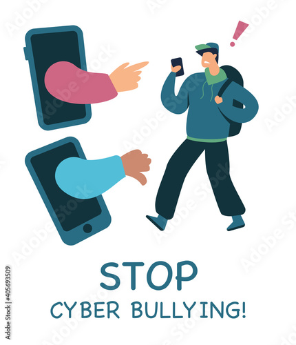 Stop cyber bullying illustration