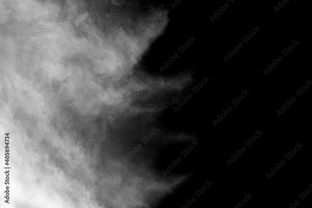 White cloud, Fluffy texture , Abstract, isolated on black background