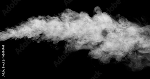 white smoke isolated, abstract powder, water spray on black background.