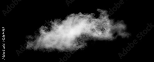 White cloud isolated on black background, Fluffy texture , Abstract smoke