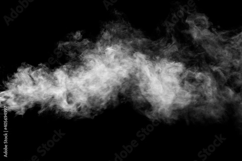 white smoke isolated on black background, abstract powder, water spray, Add smoke effect, Out of focus © media-ja