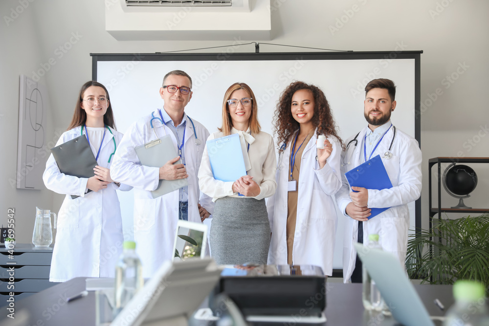 Team of doctors in modern clinic Team of doctors in modern clinic