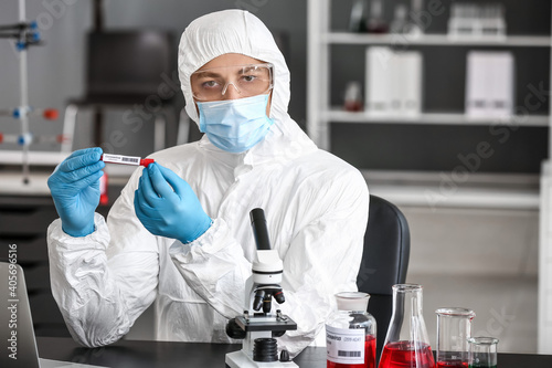 Scientist developing covid-...