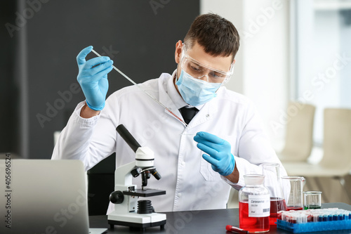 Scientist developing covid-...