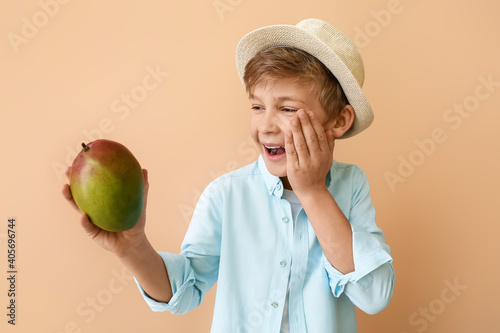 Cute little boy with fresh ...