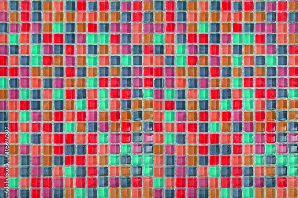 The wall or the floor are decorated with colorful of tiles. The wall or the floor are decorated with colorful of tiles.