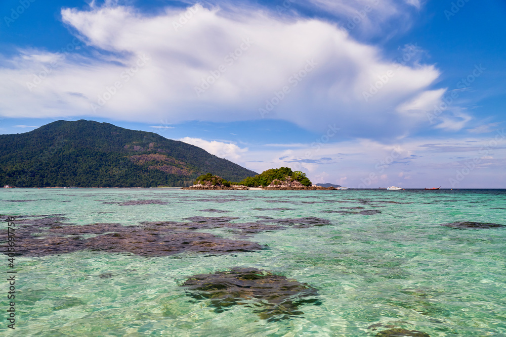 Clear water ocean on lipe islands for travel