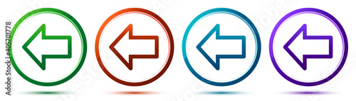 Back icon artistic frame round button set illustration